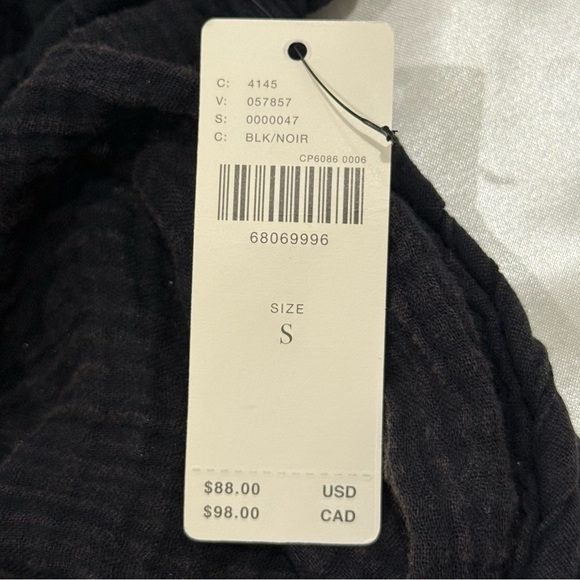 By Anthropologie Molly Braided Cover Up Romper Cotton Gauzy Black Small Beach - Picture 12 of 16